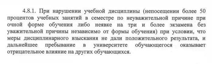 Докладная записка на студента за нарушение дисциплины